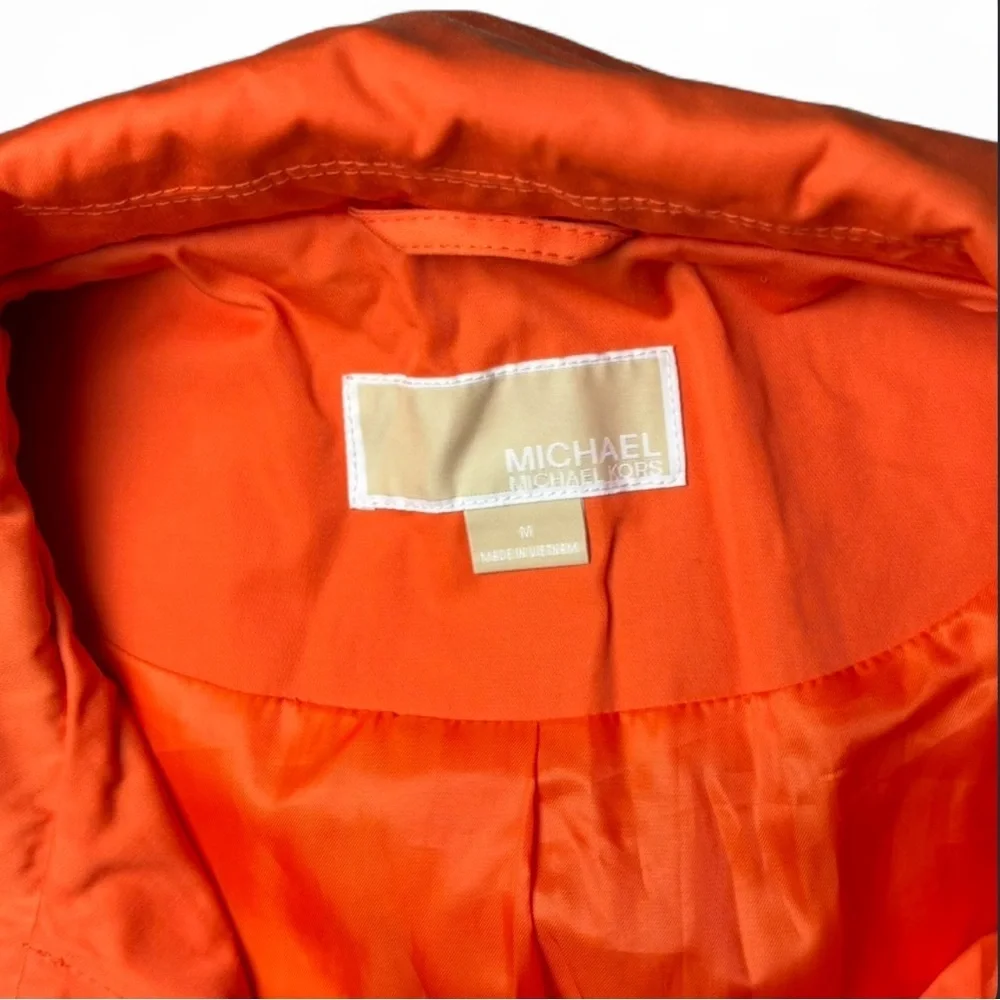 Michael Kors Orange Trench Coat Rain Jacket Womens Medium